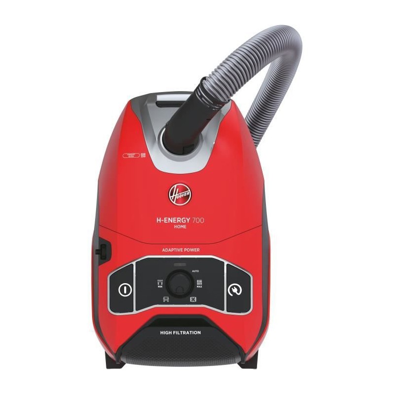 HOOVER HE710HM Aspirateur traîneau avec Sac Ultra Puissant 850W Silencieux 64 dB Grande Capacité 5L + Brosse Parquet - rouge e