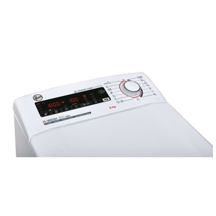 Lave-linge top HOOVER H3TFSMP48TAMCE-S - Induction - 8 kg - 1400 trs/m