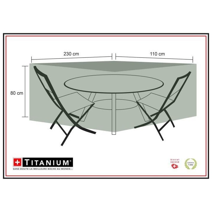 Housse pour table ovale + chaises - Noire