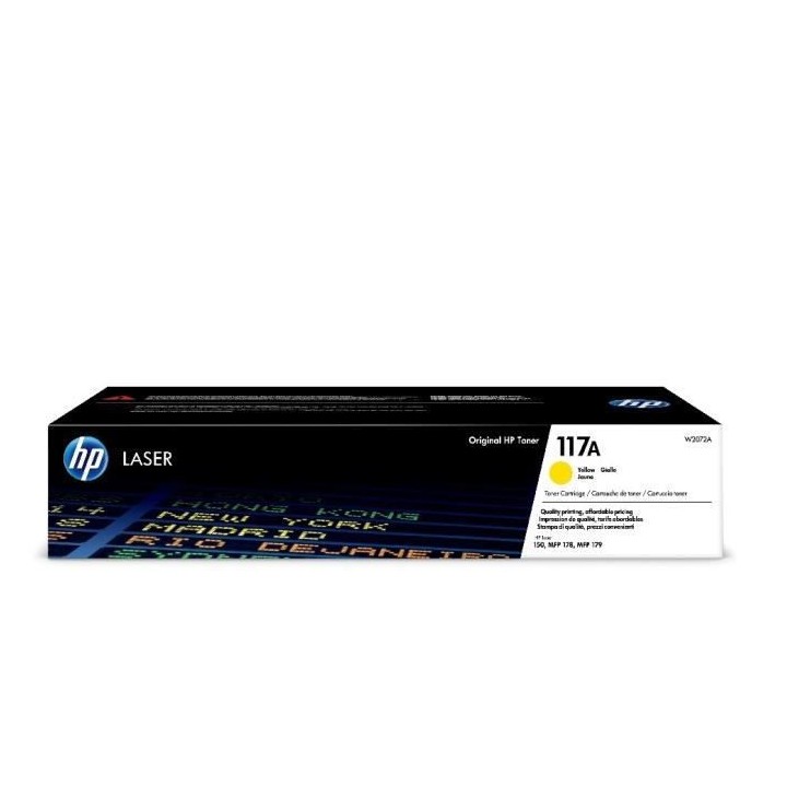 HP 117A Cartouche de toner jaune authentique (W2072A) pour imprimantes