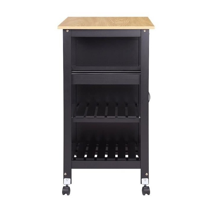 Desserte 1 porte 1 tiroir - Laqué noir - L 75 x P 47 x H 87 cm - ICY