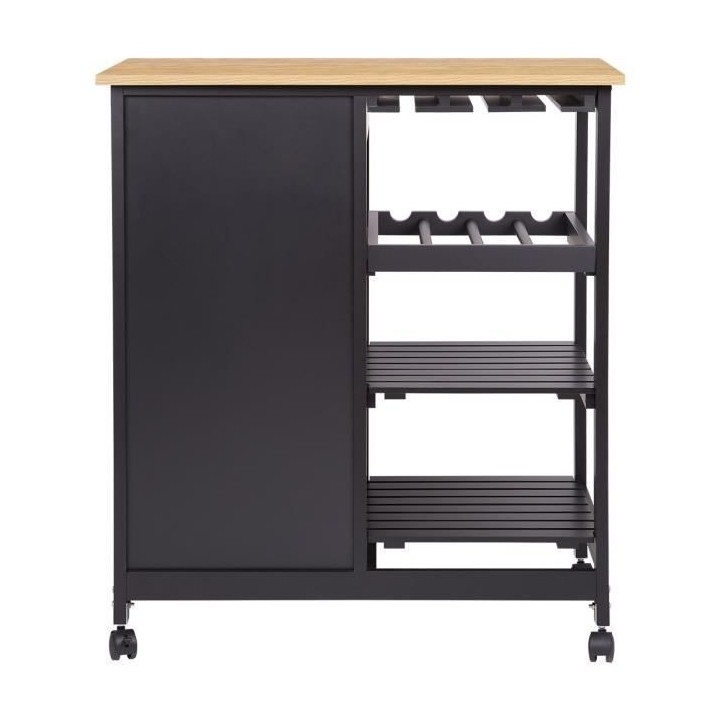 Desserte 1 porte 1 tiroir - Laqué noir - L 75 x P 47 x H 87 cm - ICY