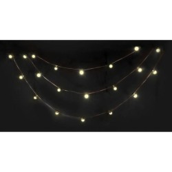 Guirlande lumineuse - IBIZA - LEDSTRING-WH - 20 LEDs blanches chaudes avec une protection IP44 - 10 m