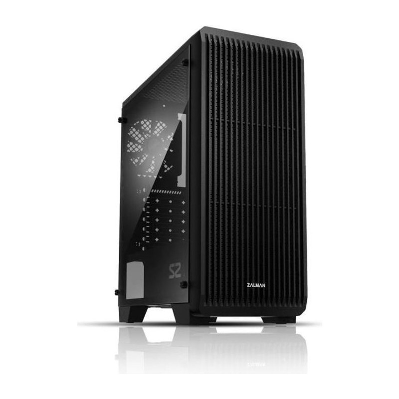 ZALMAN BOITIER PC S2 - Moyen Tour - Noir - Porte latérale transparent acrylique - Format ATX (S2BK)