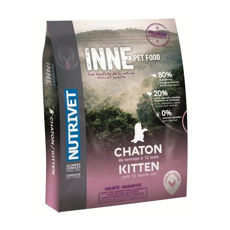 NUTRIVET Croquettes au poulet Inne - Pour chaton - 1,5 kg