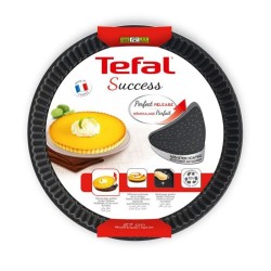 TEFAL J1608202 SUCCESS Moule a tarte 24cm, Revetement antiadhésif sain, Démoulage parfait, Cuisson parfaite, Aluminium recycl