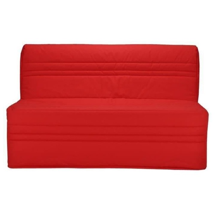 JOÉ Banquette BZ 3 places - Tissu rouge - Contemporain - L 143 x P 97