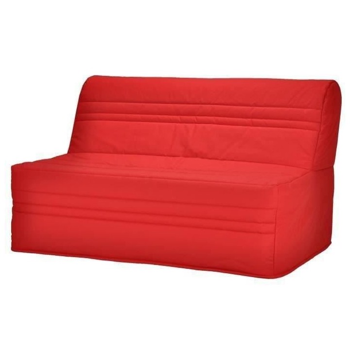 JOÉ Banquette BZ 3 places - Tissu rouge - Contemporain - L 143 x P 97
