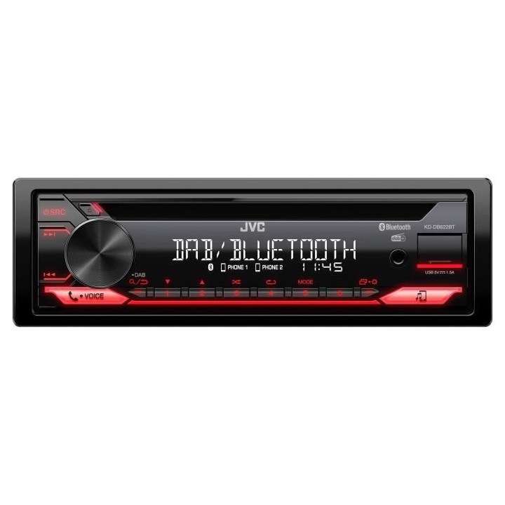 Autoradio - JVC - KD-DB622BT - CD - USB - Bluetooth - DAB+