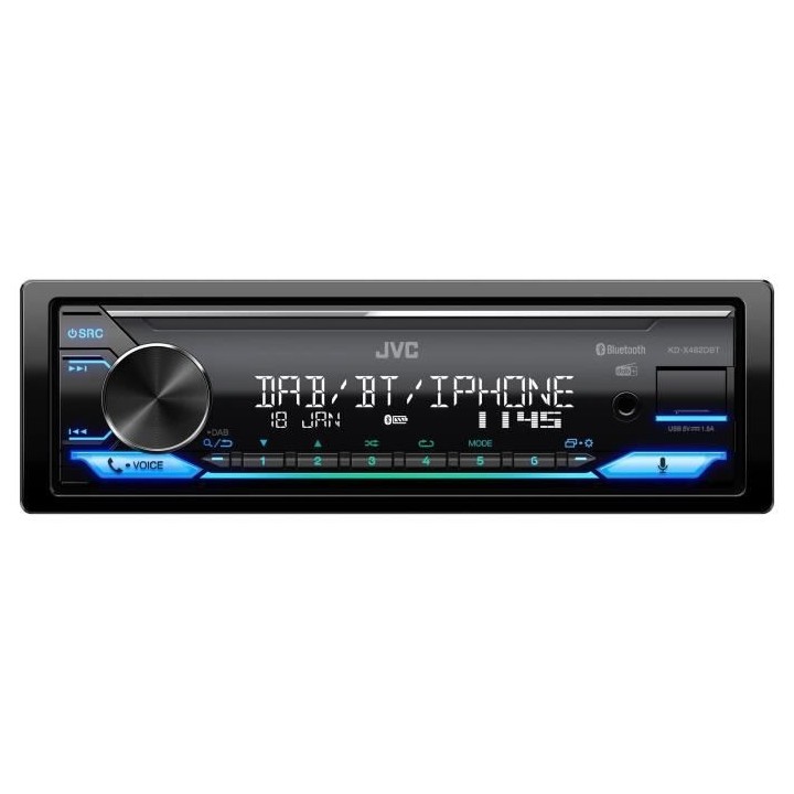 Autoradio - JVC - KD-X482DBT - USB - iPod - Bluetooth - DAB+