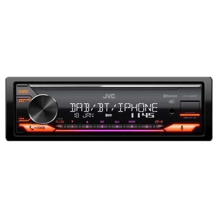 Autoradio - JVC - KD-X482DBT - USB - iPod - Bluetooth - DAB+
