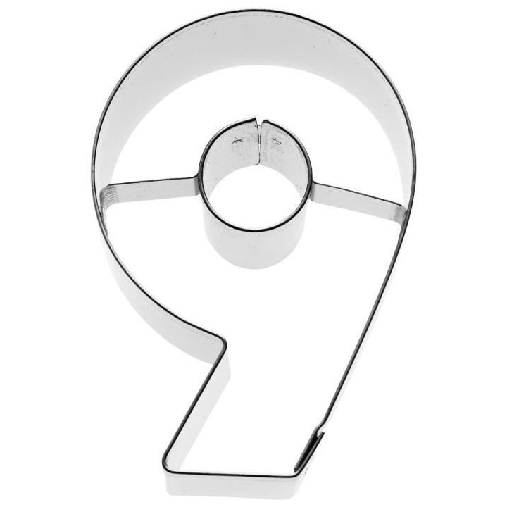 KARIS Emporte-piece Chiffre 9 Birkmann T.1.12 - Inox - 6 cm - PG rouge