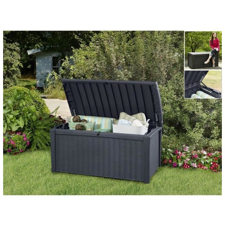 KETER - Coffre de rangement extérieur en résine 416 litres Gris - Ma