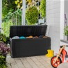 KETER - Coffre de rangement extérieur en résine 270 litres Gris - Malle de jardin