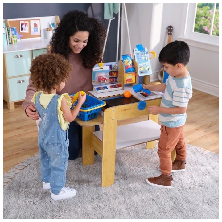 Caisse de supermarché en bois KIDKRAFT avec caisse enregistreuse et 3