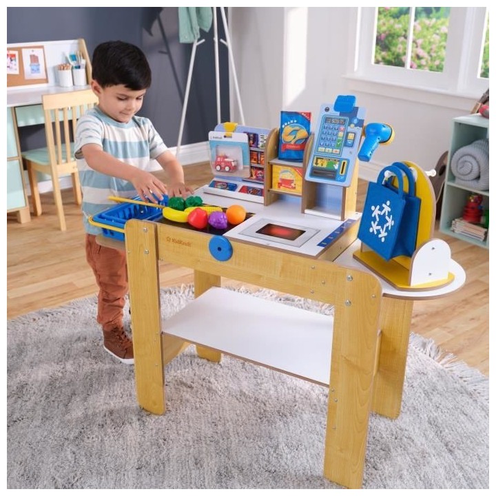 Caisse de supermarché en bois KIDKRAFT avec caisse enregistreuse et 3