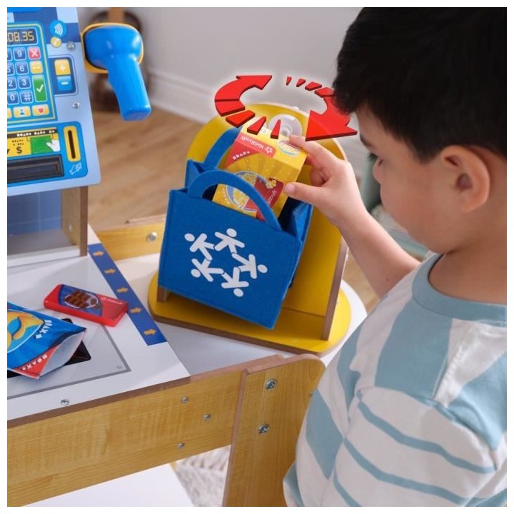 Caisse de supermarché en bois KIDKRAFT avec caisse enregistreuse et 3