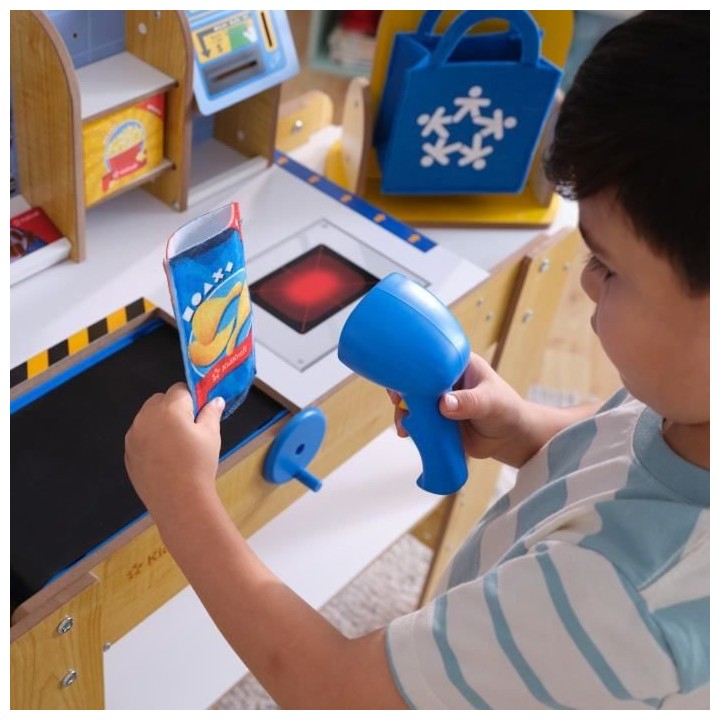 Caisse de supermarché en bois KIDKRAFT avec caisse enregistreuse et 3