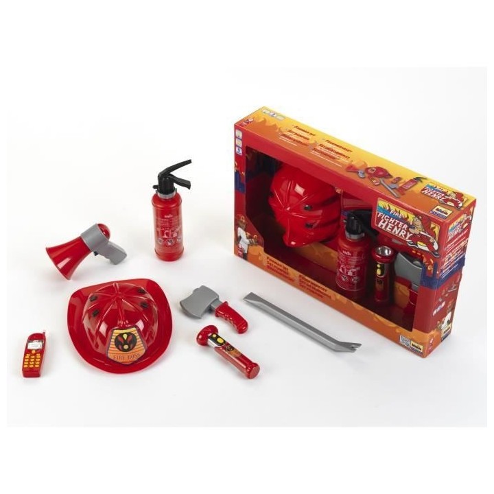 Klein - 8967 - Set de pompier avec casque américain, 7 pieces