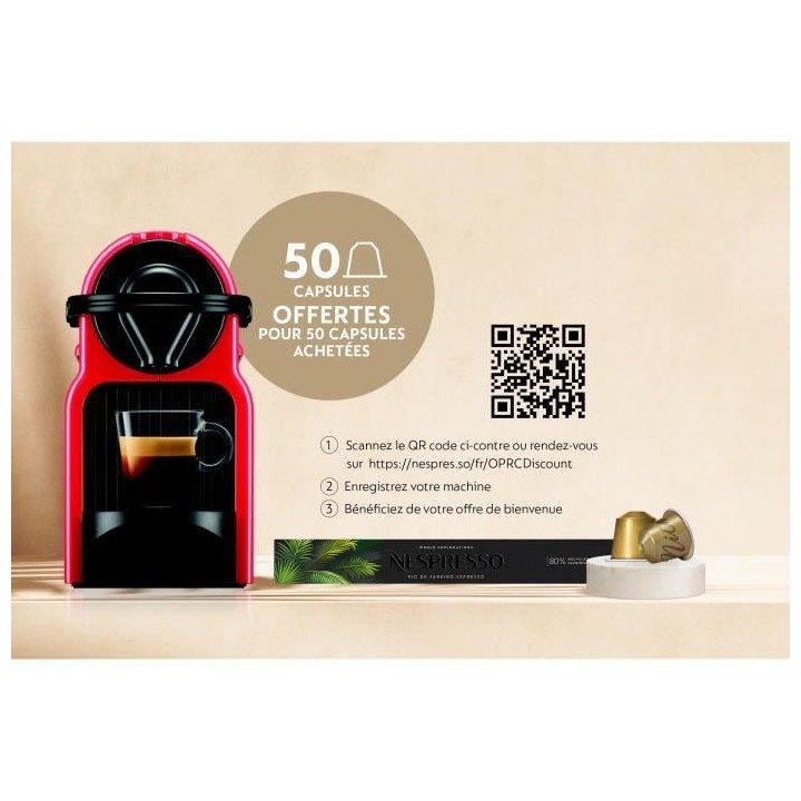KRUPS NESPRESSO YY1531FD Inissia Machine expresso a capsules, Pression