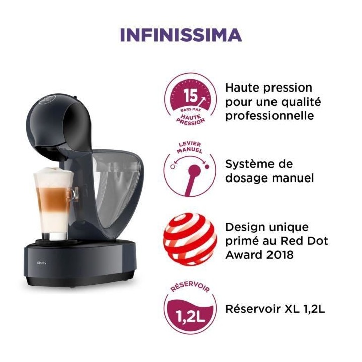 KRUPS Nescafé Dolce Gusto Infinissima YY5056FD Noir + 6 boites de caf