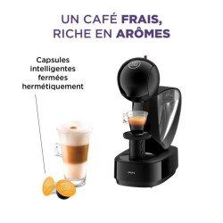 KRUPS Nescafé Dolce Gusto Infinissima YY5056FD Noir + 6 boites de café bio, Offre antigaspillage