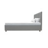 EMILY Lit adulte 180x200cm + Coffre de rangement - Tissu imitation lin gris foncé - Sommier inclus