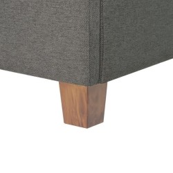 EMILY Lit adulte 180x200cm + Coffre de rangement - Tissu imitation lin gris foncé - Sommier inclus