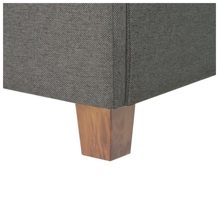 EMILY Lit adulte 180x200cm + Coffre de rangement - Tissu imitation lin