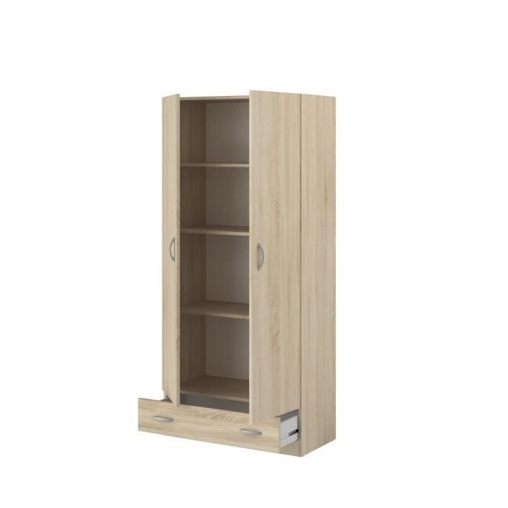 PARISOT Armoire 2 portes battantes + 1 tiroir - Décor chene - L78 P 3