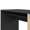 Bureau droit YALE - Noir et chene naturel - 2 niches + 1 étagere - L 113,9 x P 50 x H 75,5 cm - TEMAHOME