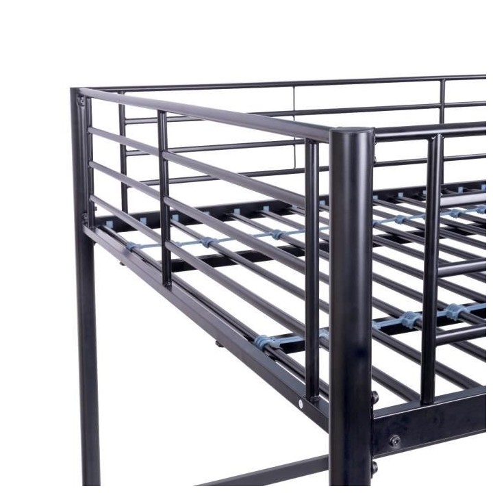 Lit mezzanine en métal - Noir - Sommier inclus - 140 x 200 cm - ELIOT