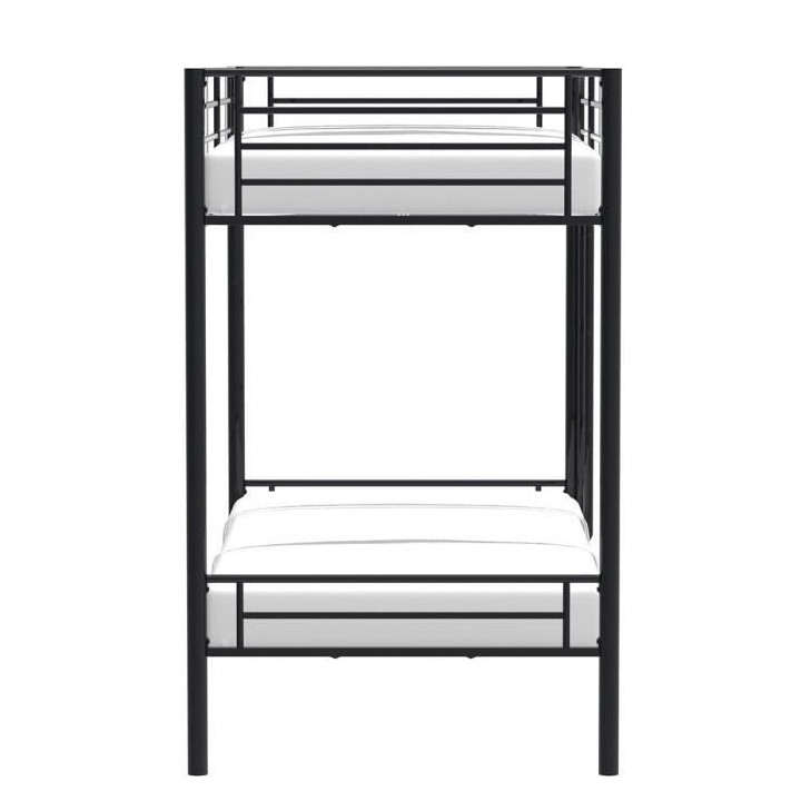 Lits superposés séparables 2 x 90 x 190 cm en métal - Noir - Sommie