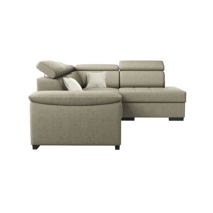 Canapé angle réversible panoramique 4 places KYLIAN- Tissu Beige - L