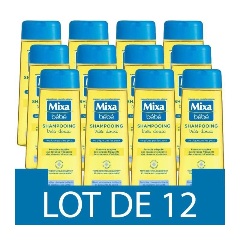 [Lot de 12] Shampooing MIXA BEBE Tres Doux Cheveux fragiles 250 ml