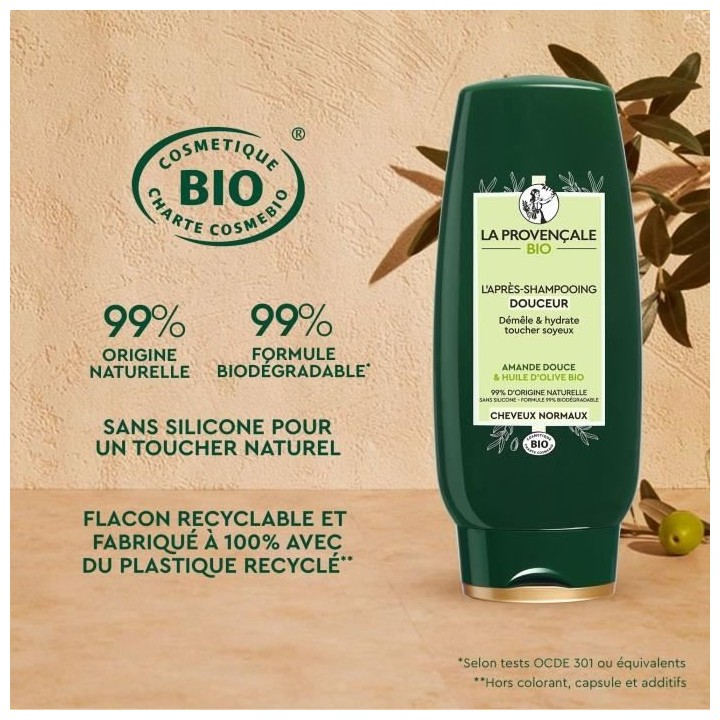 Apres-Shampooing LA PROVENCALE BIO Douceur Cheveux normaux - 200 ml