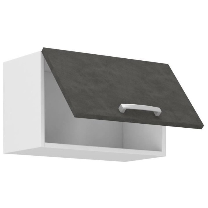 Meuble hotte porte basculante - Gris mat - L 60 x 31,6 x H 36 cm - LAS