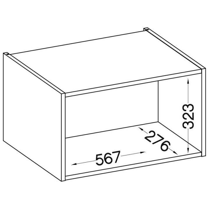 Meuble hotte porte basculante - Gris mat - L 60 x 31,6 x H 36 cm - LAS