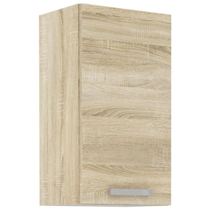 Meuble haut 1 porte battante - Décor chene sonoma - L 40 x P 31,6 x 7