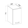 Meuble haut 1 porte battante - Décor chene sonoma - L 40 x P 31,6 x 72 cm - LASSEN