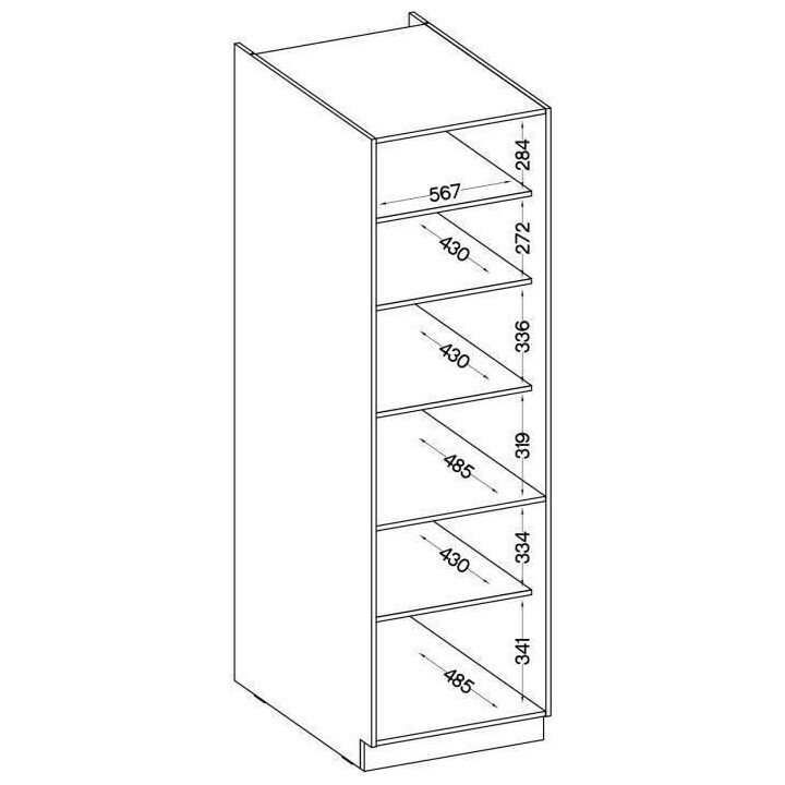 Meuble colonne 2 portes battantes - Décor chene sonoma - L 60 x P 57