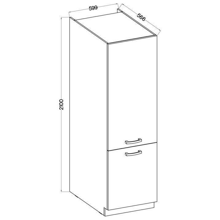 Meuble colonne 2 portes battantes - Décor chene sonoma - L 60 x P 57