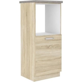 Meuble demi-colonne four 1 porte battante - Décor chene sonoma - L 60