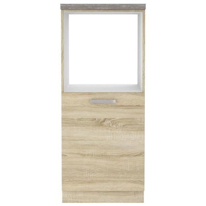 Meuble demi-colonne four 1 porte battante - Décor chene sonoma - L 60