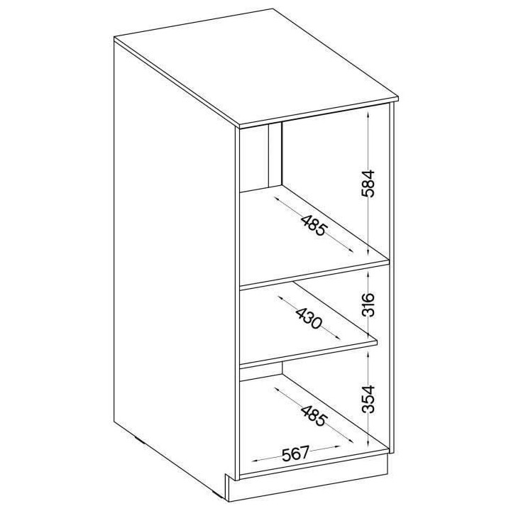 Meuble demi-colonne four 1 porte battante - Décor chene sonoma - L 60