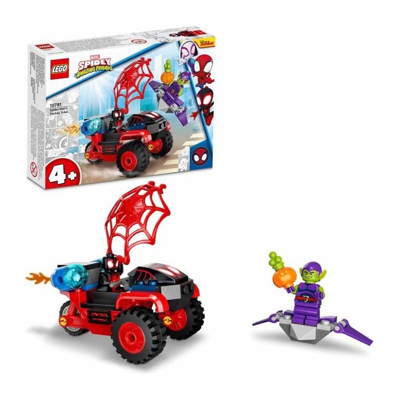 LEGO 10781 Marvel Spidey et Ses Amis Extraordinaires Miles Morales : Le Techno-Trike de Spider-Man, Jouet Enfants +4 Ans