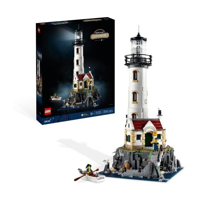 LEGO 21335 Ideas Le Phare Motorisé, Maquette a Construire, Idée Cadeau, Décoration Maison, avec Minifigurines Marin, Activit