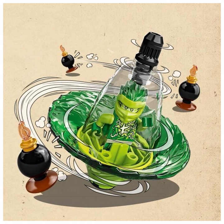 LEGO Ninjago 70689 L'Entraînement Ninja Spinjitzu de Lloyd, Toupie Po