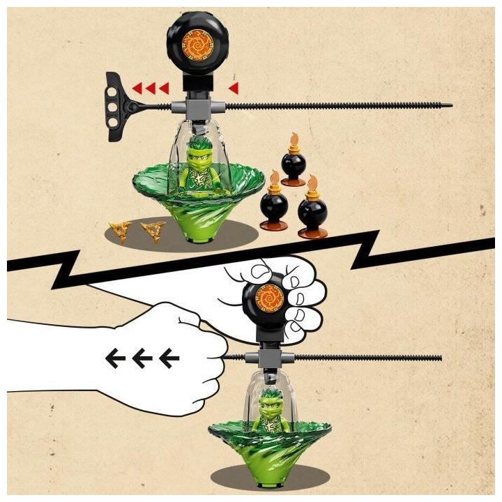 LEGO Ninjago 70689 L'Entraînement Ninja Spinjitzu de Lloyd, Toupie Po