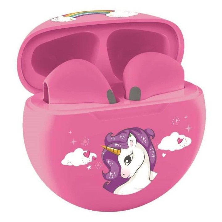 LEXIBOOK - Ecouteurs stéréo sans fil pour enfants - Licorne